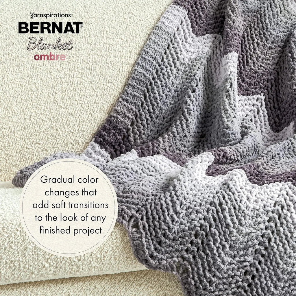 Ombre Eggplant Yarn - 2 Pack, 300g/10.5oz Polyester Super Bulky for Knitting and Crochet