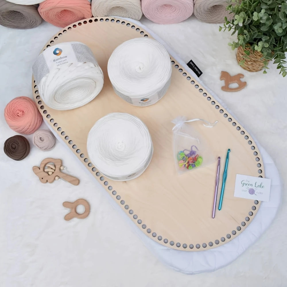 Laser-Cut Wooden Boards with Holes - Thick & Durable Craft Wood for Crochet, Knitting, Basket Bases - Easy Threading