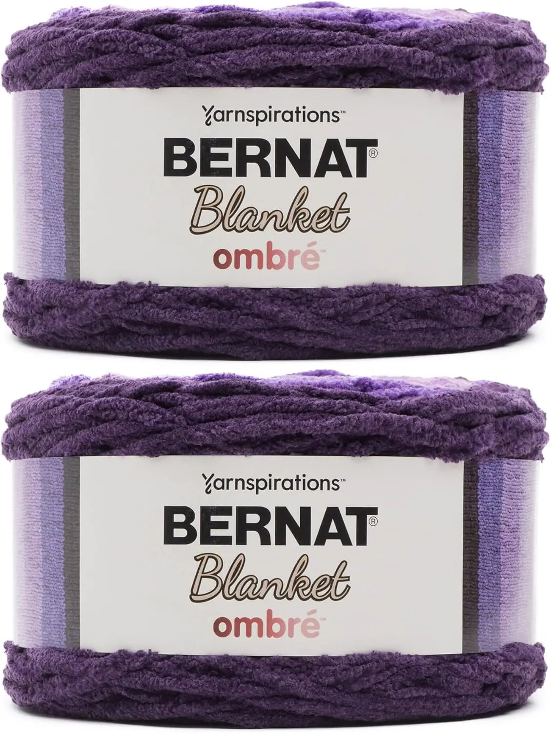 Ombre Eggplant Yarn - 2 Pack, 300g/10.5oz Polyester Super Bulky for Knitting and Crochet