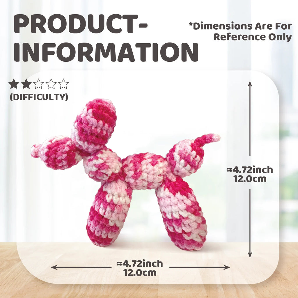 YAMAXIN Balloon Dog Crochet Needle DIY Kit for Beginners Easy Craft Tool Set for Arts And Knitting
